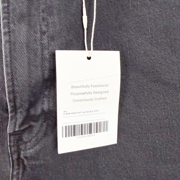 Everlane A-Line Black Denim Shorts Size 30 - Picture 4 of 7